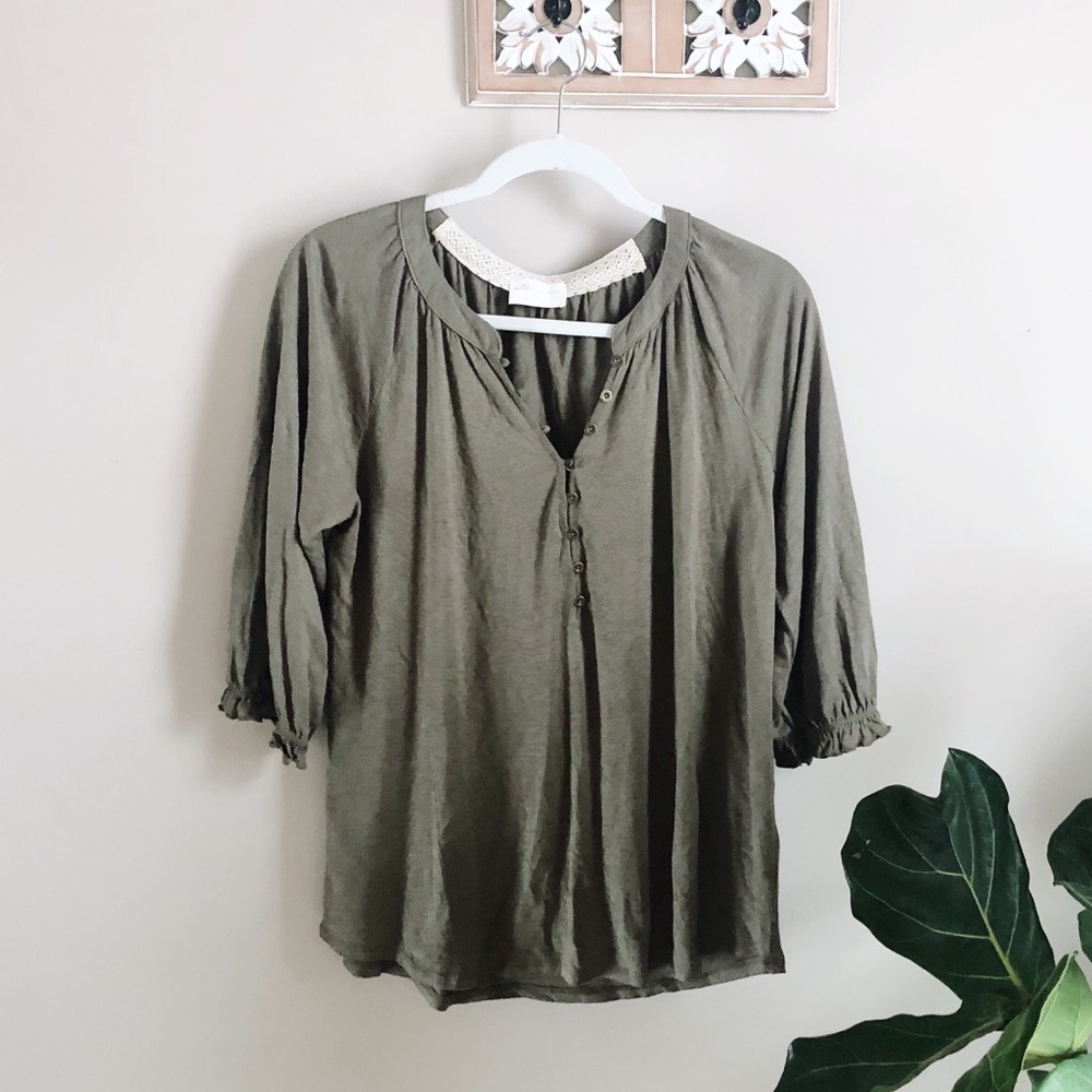 Allie Rose Olive Shirt Boutique NEW Item